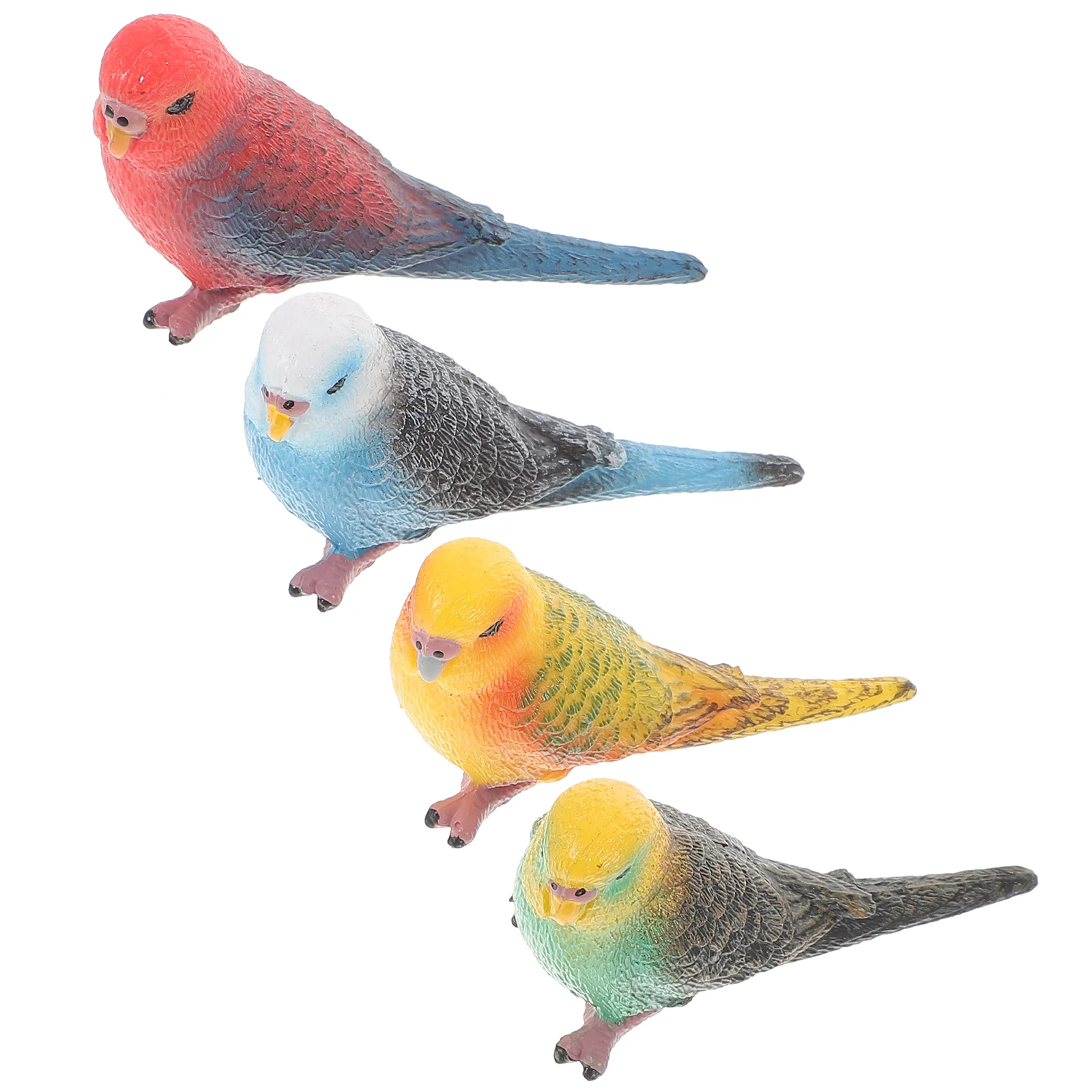 

4 Pcs Budgerigar Model Artificial Bird Home Accessories Decor Parrot Figurines Plastic Models Toy Child Animal Toys Kids