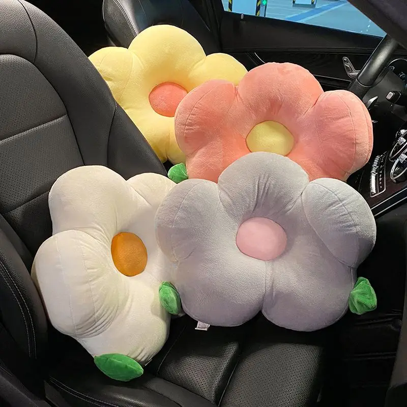 

Cute Car Neck Pillow Cartoon Headrest Lumbar Waist Travel Cushion Multiuse Plush Seat Back Lumbar Support For Car Home Office