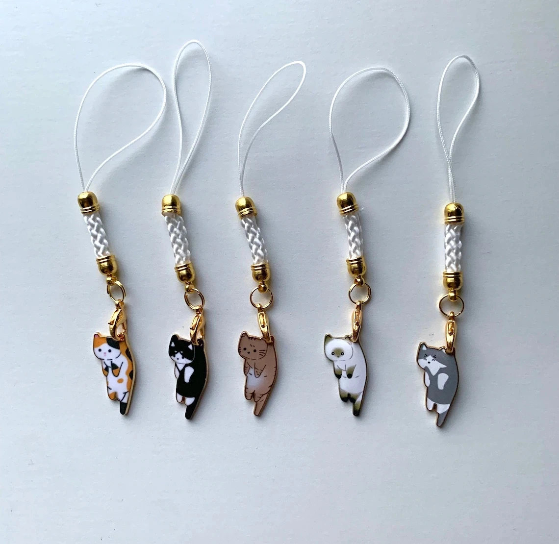

Cat Phone Charm (5 Styles) / Animal Phone Charm / Kawaii Charm / Kawaii / Phone Chain / Phone Strap / Phone Accessory