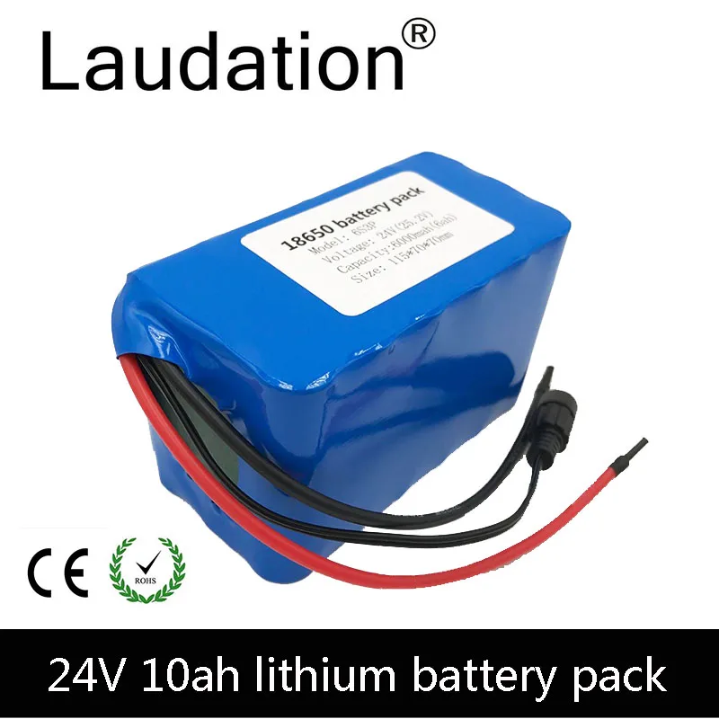 

Laudation 24V 10ah Battery Pack 25.2V 9.6Ah 18650 9600mAh 6S 3P For GPS Navigator/Camera/Golf Car/Electric Bike/LED/Light
