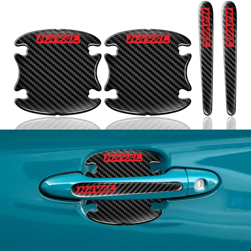 

8pcs Car Carbon Fiber Door Handle Protective Sticker for Land Rover Evoque Santana Defender Freelander 2 Discovery 1 Accessories