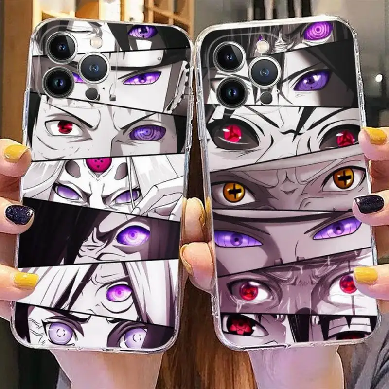 

BANDAI Anime Naruto Itachi Uchiha Kakashi Eyes Phone Case for iPhone 11 12 13 mini pro XS MAX 8 7 6 6S Plus X 5S SE 2020 XR