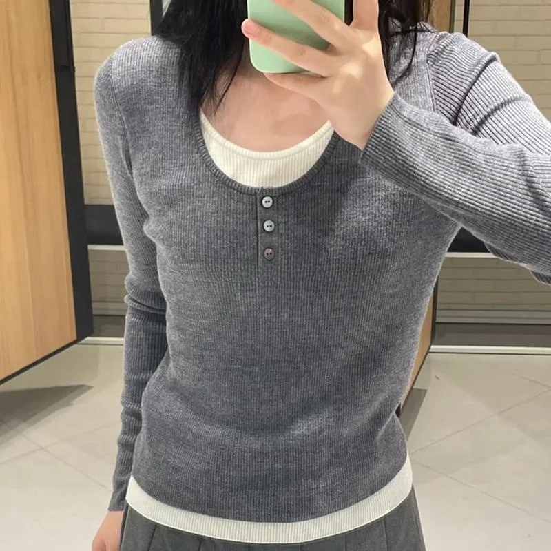 2024 осенне-зимняя одежда микрофон такой же новый универсальный облегающий