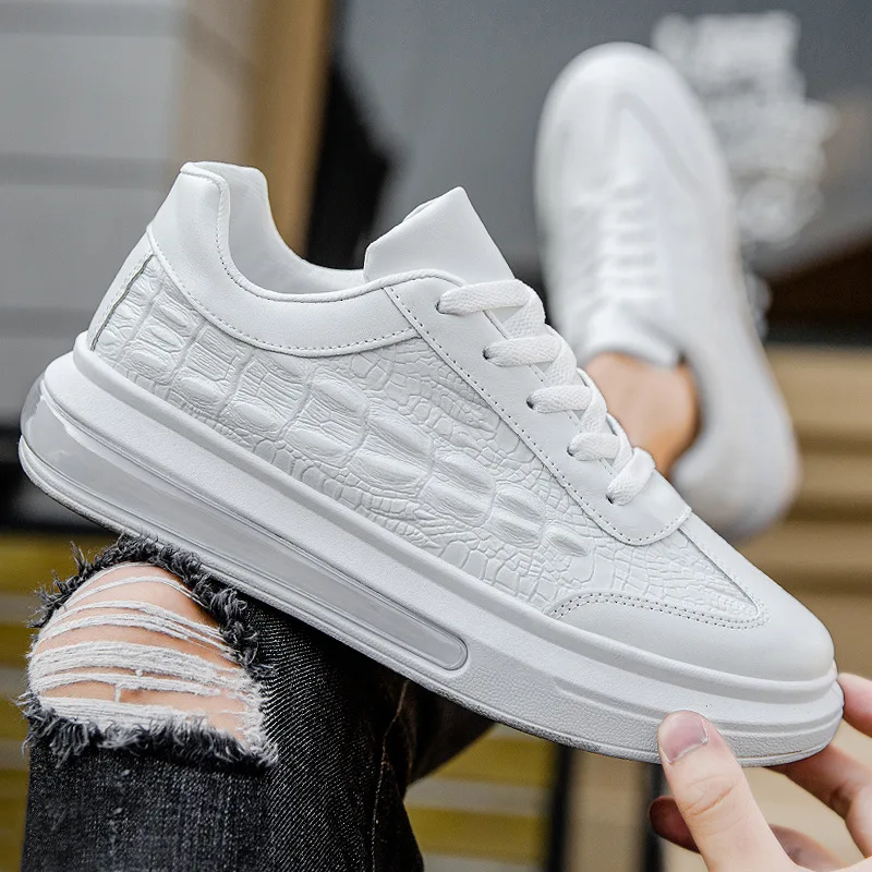 

Autumn New White Shoes for Men Casual Korean Men's Fashion Flat Lace Up Sneakers Male Comfortable Sport Vulcanized Shoes