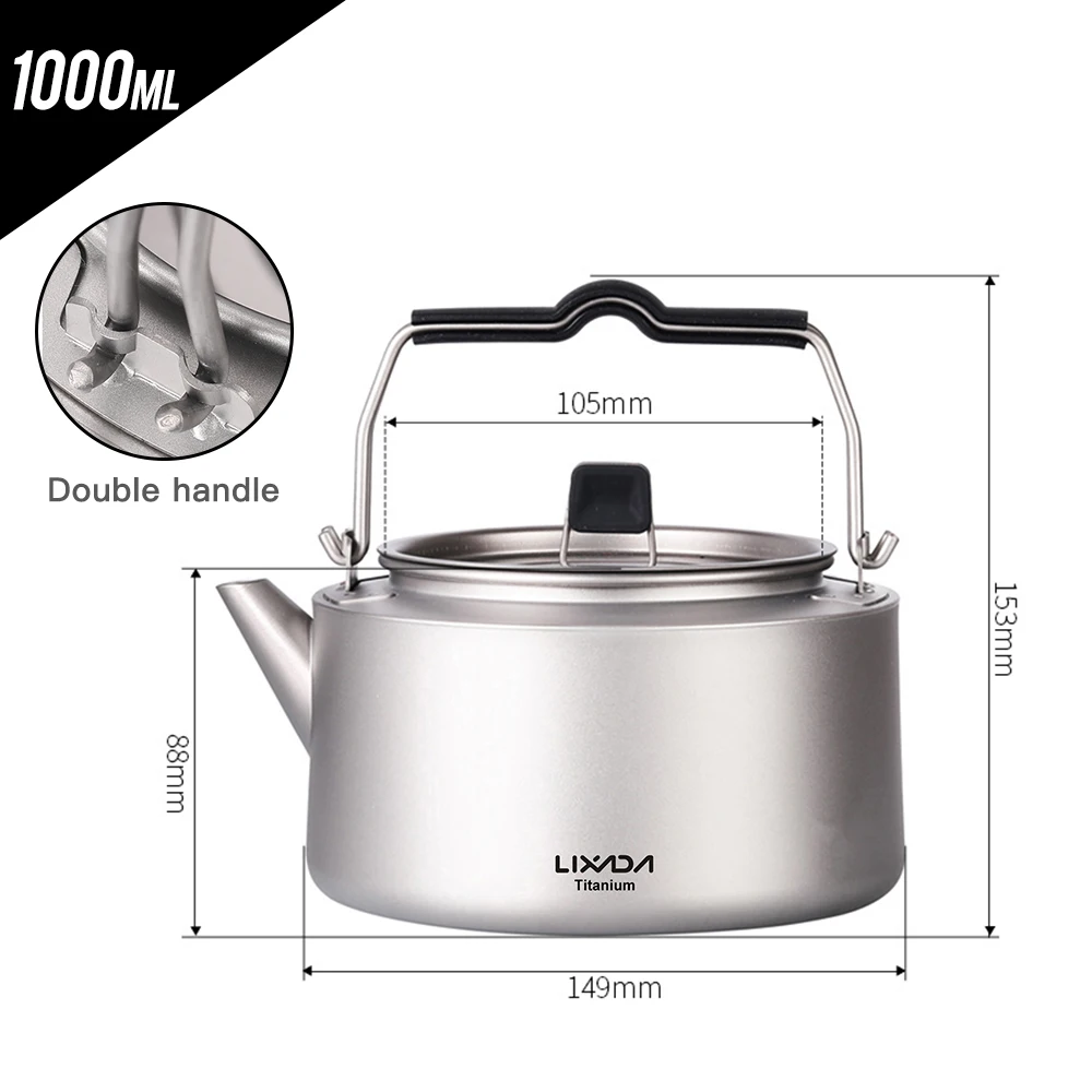 Титановый чайник Lixada 600 мл/1000 мл легкий семейный кофейник для дома кухни и