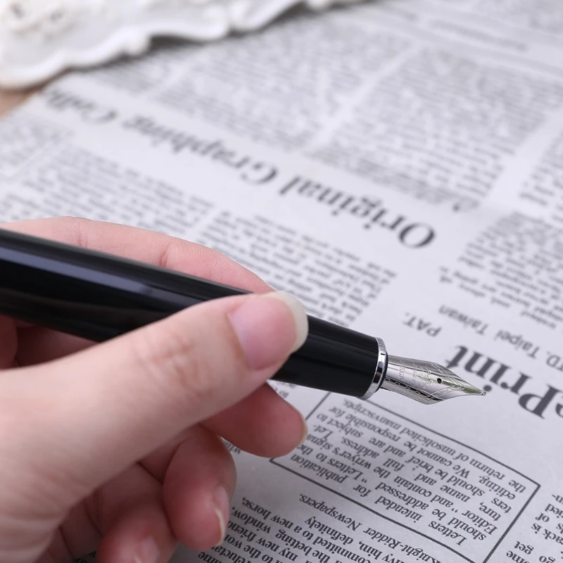 Новая перьевая ручка Jinhao 159 черного и серебристого цвета для толстого пера M