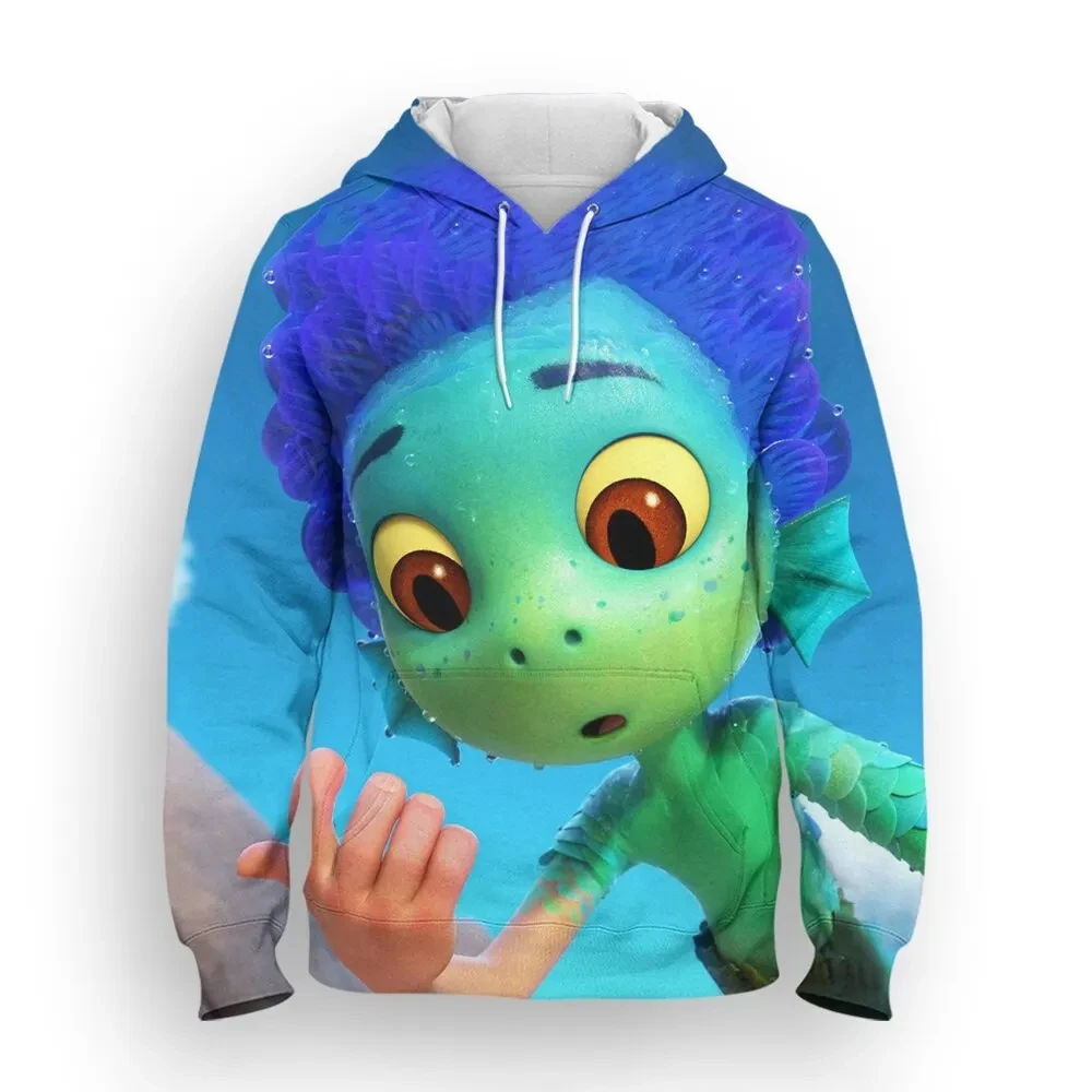 Толстовки Homens e mulheres Disney Luca 3D аниме-принт Moletons extragrandes Pulôveres infantis fatos de treino Roupas Desen