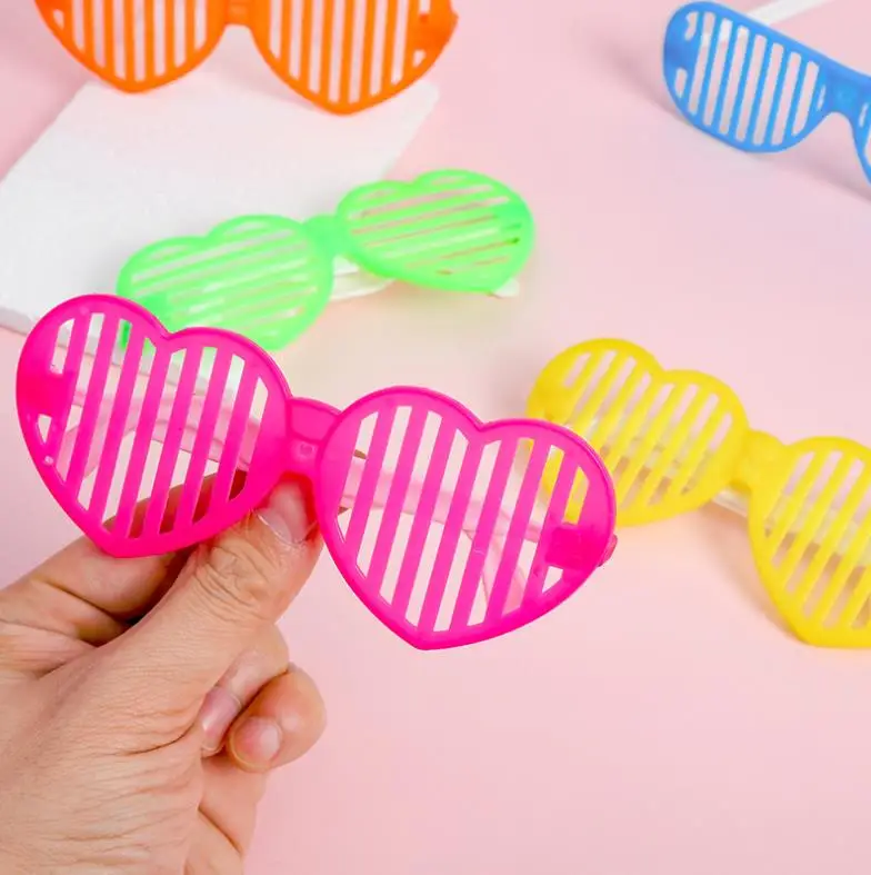 

50pcs Love Heart Shutter Shades Valentines Day Glasses Birthday Party Favors Treat Exchange Prizes Activity Neon Candy Colors