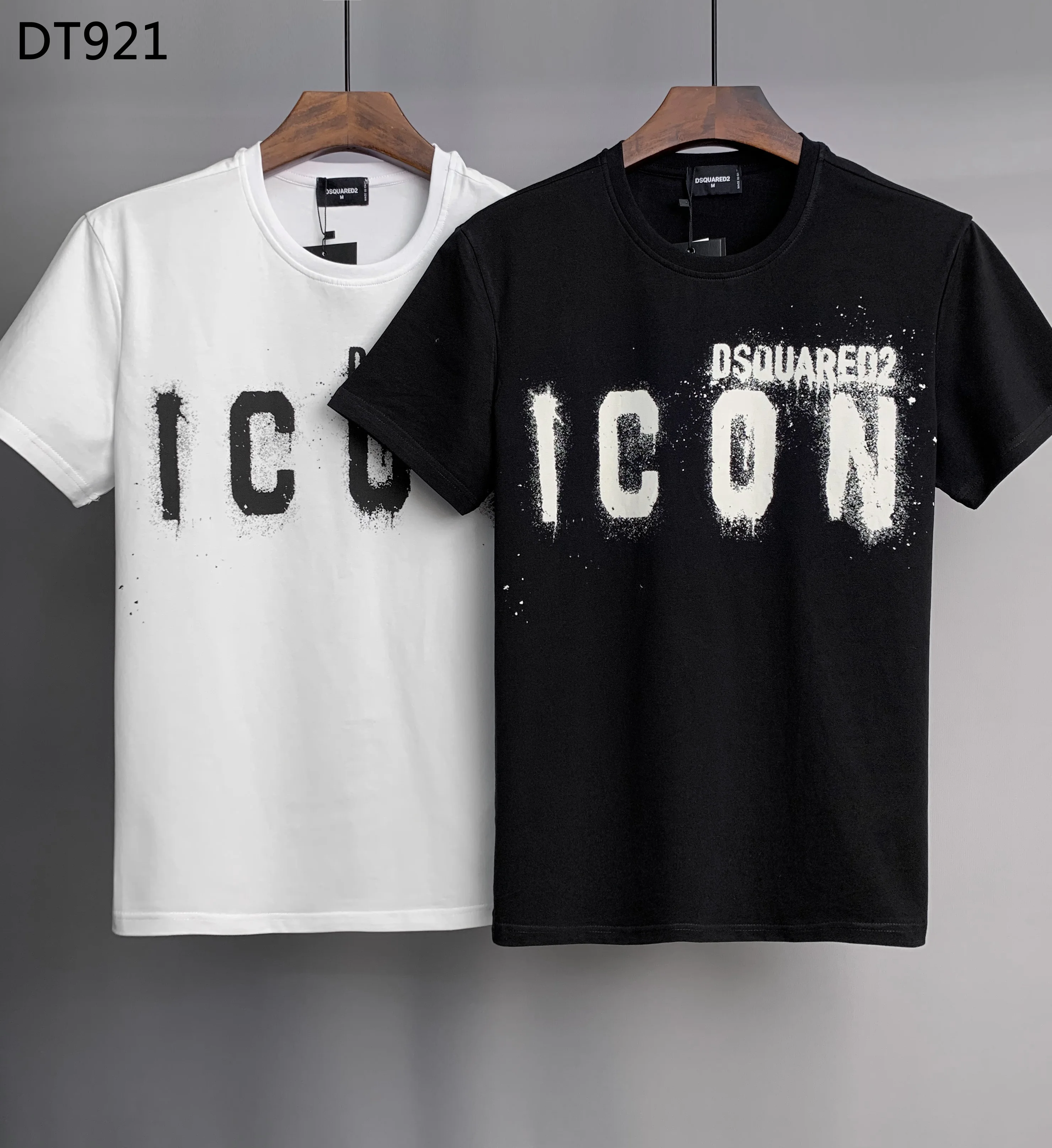 

DSQUARED2 summer style cotton casual black T-shirt casual O-neck T-shirt short-sleeved ICON letter T-shirt for men