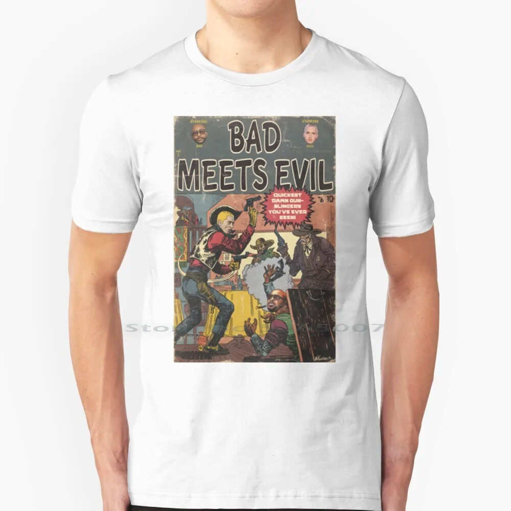 

Bad Meets Evil-Comic Book Parody T Shirt 100% Cotton Bad Meets Evil Comic Book Art Big Size 6xl Tee Gift Fashion