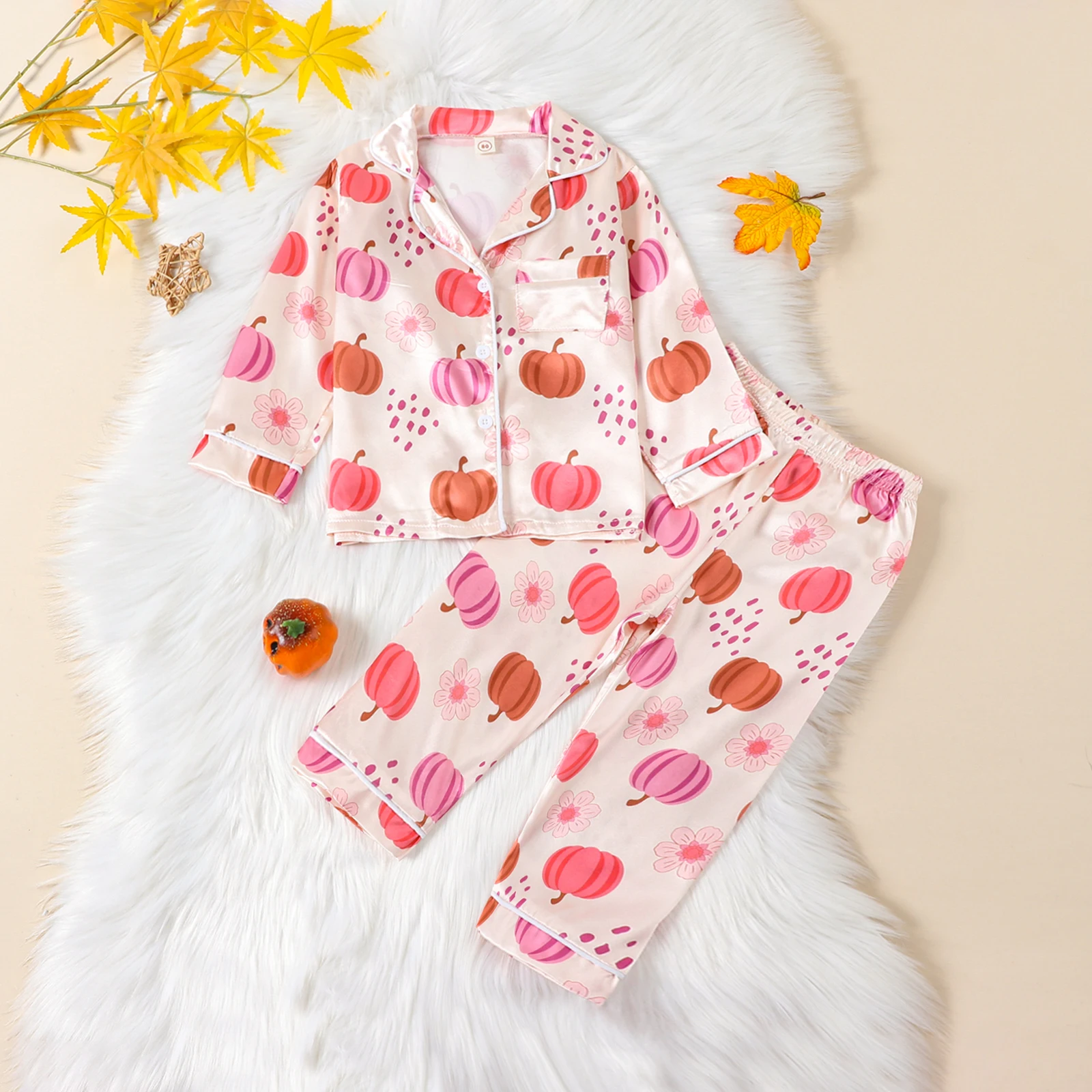 BeQeuewll детские пижамные комплекты с принтом тыквы для девочек одежда сна малышей