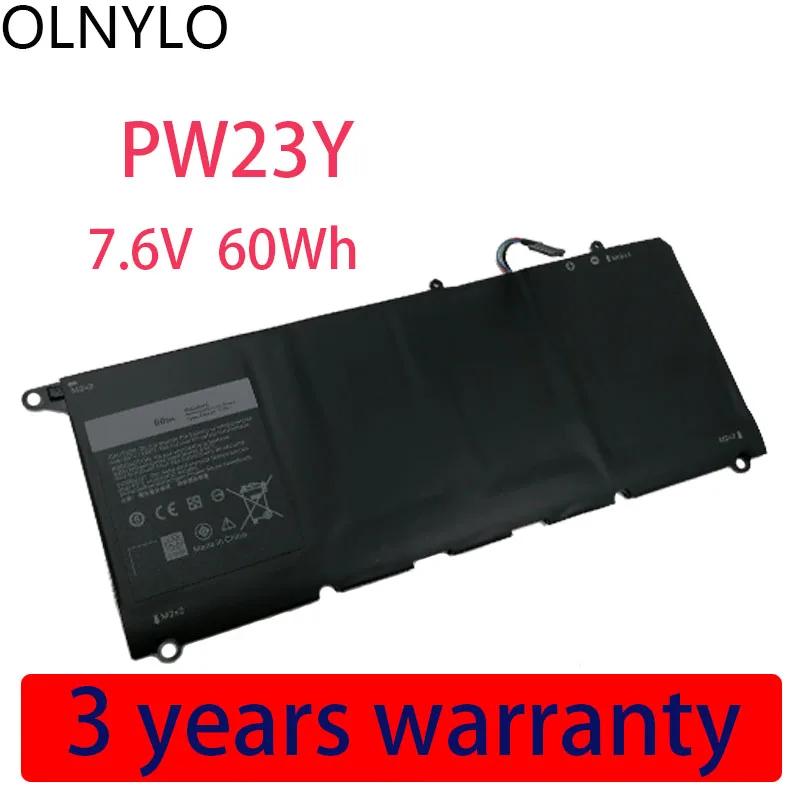 

7.6V 60Wh PW23Y Laptop Battery for DELL XPS 13 9360 RNP72 TP1GT 13 2017 XPS 13-9360-D1605G series