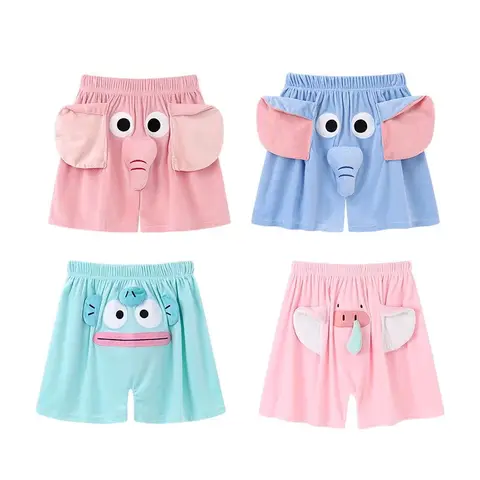 Летняя одежда Y2k, милые шорты со слоном, женские повседневные забавные шорты с носом, вокализация, пара слонов, короткие мужские и женские свободные пижамные штаны