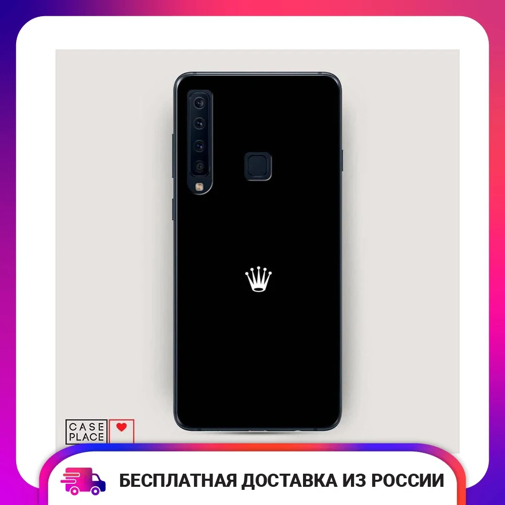 Чехол Силиконовый для Samsung Galaxy A9 2018 Белая кородля черном фоне защитный тонкий