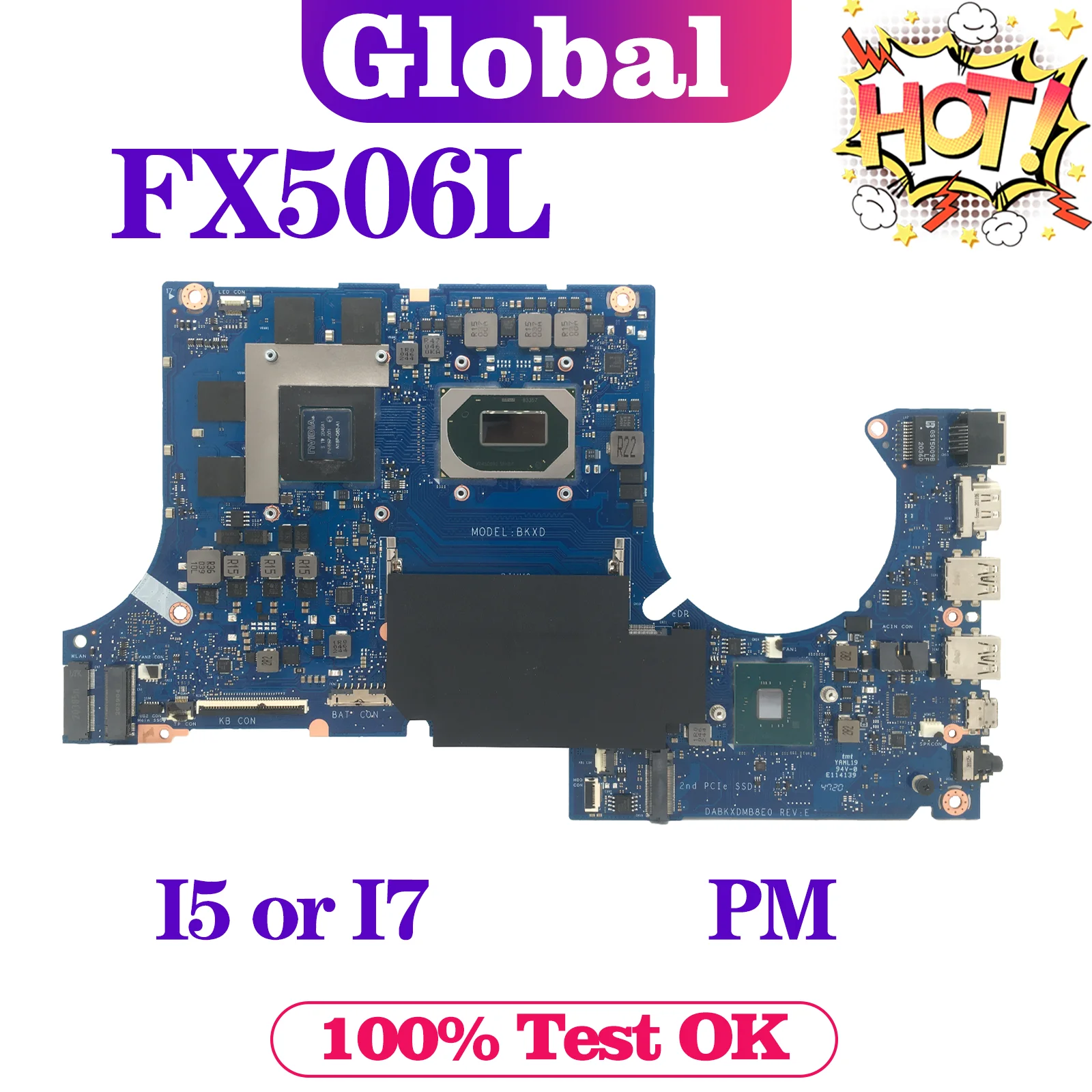 

Mainboard For ASUS TUF Gaming F15 FX506LH MW506LHB FX506LHB FX506LU FX506LI Laptop Motherboard i5 i7 GTX1650 GTX1650Ti GTX1660Ti