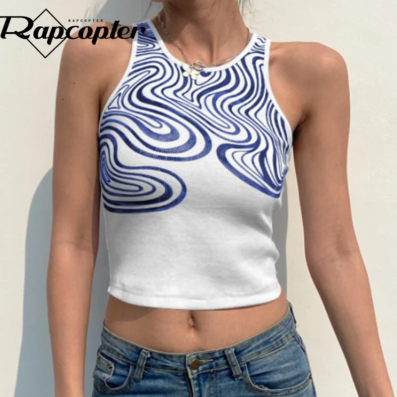 Rapcopter-Top corto Retro de Cachemira y2k para mujer, Top de punto con corsé, camiseta sin mangas, ropa de calle de moda, jerséis Vintage de verano