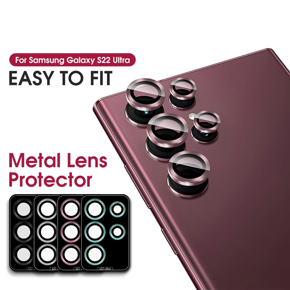 

Metal Lens Protector For Samsung S22 Ultra Camera Lens Protective Glass For Samsung Galaxy S22 Ultra Back Lens Glass Antiscratch