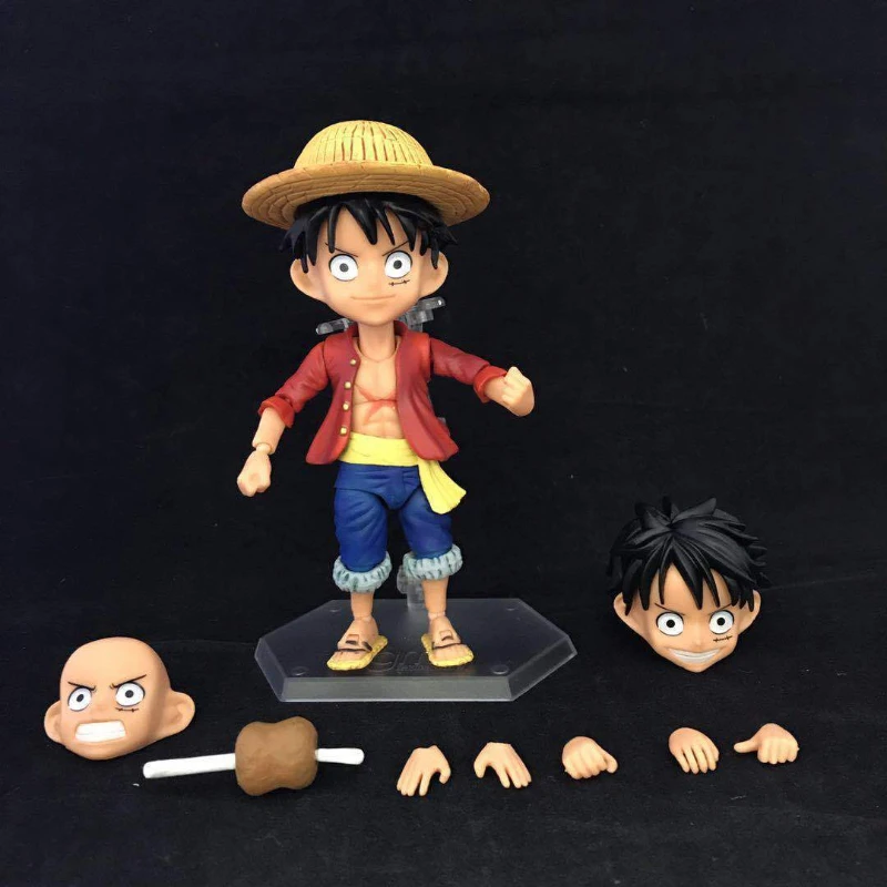 

Аниме игрушки One Piece New World шарнирная передвижная соломенная шляпа Луффи ручная работа модель орнамент коробка для кукол