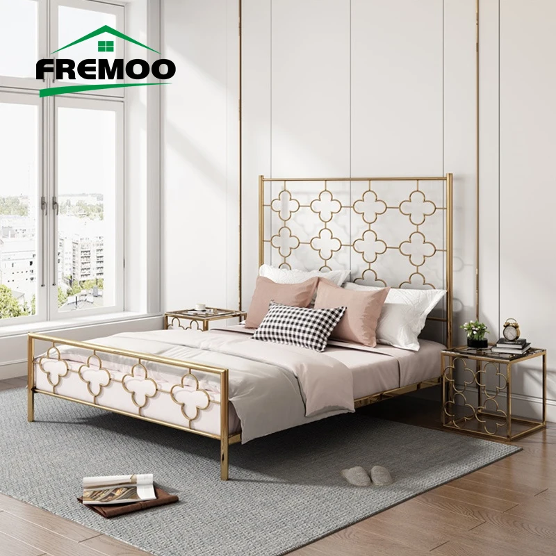 

Светильник лая Роскошная Скандинавская Золотая поднятая железная кровать, высокое качество, 2 человека, современный дизайн, современный пр...