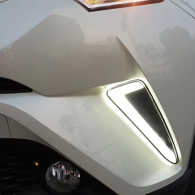Автомобильные светодиодные дневные фонари DRL для Toyota C-HR CHR 2016 2017 2018 2019 желтые