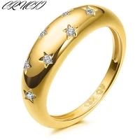 korean fashion new smooth18k gold star zircon ring for women girl jewelry accessories genshin impact boho couple kpop aesthetic