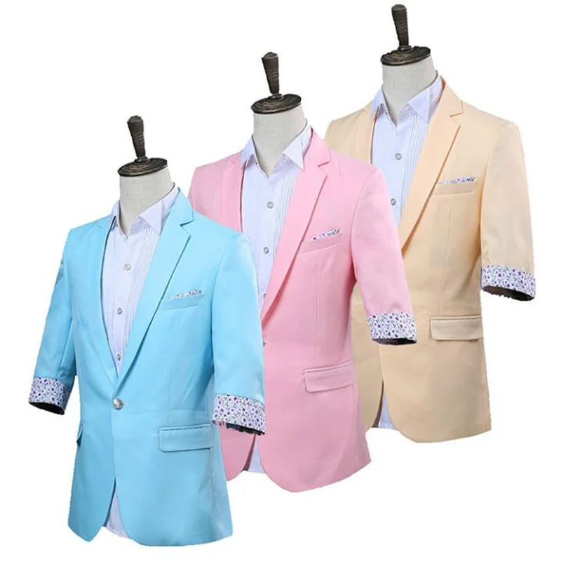 Pink yellow clothes men suits designs masculino homme terno stage costumes for singers jacket men blazer dance star style dress