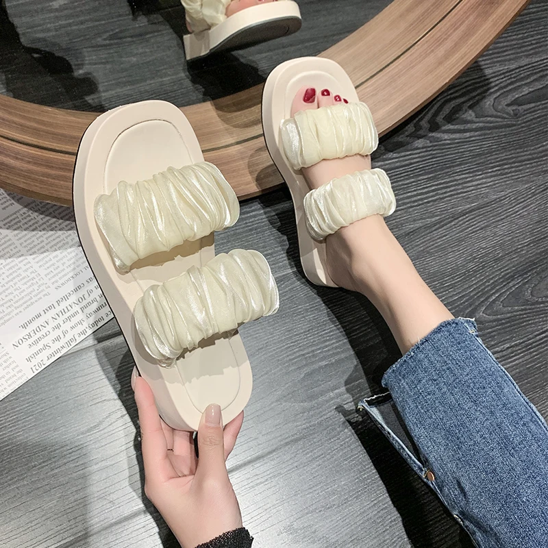 

2023 Men Women Summer Beach Slippers Luxury Brand Outdoor Indoor Eva Soft Flip Flops Male Thick Serrated Sole Anti-Slip Shoes