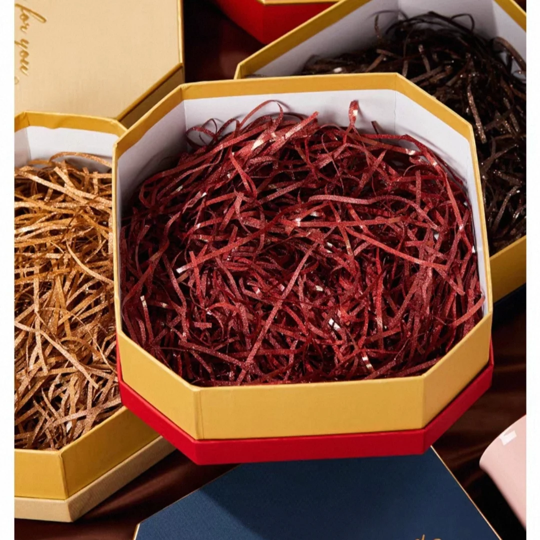 Фото 200 г блестящей бумаги Lafite Grass для наполнения подарочных коробок и защиты предметов. №3