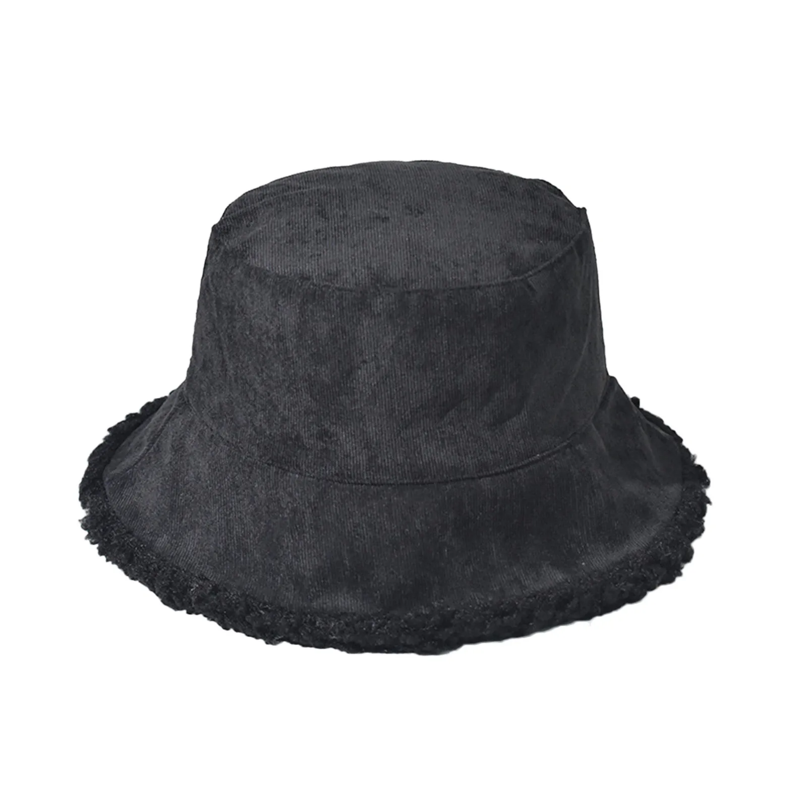 

Women Winter Spring Hat Solid Color Fashion Corduroy Warm Hat Fisherman Hats Rainbow Bucket Hats for Women Gray Bucket Hat