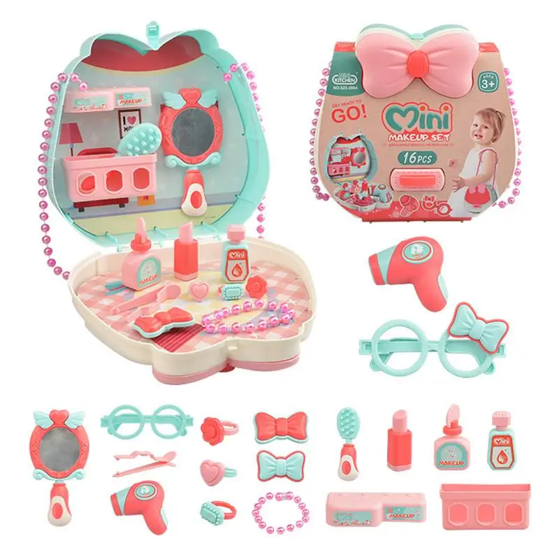 

Pretend Makeup For Toddler Fake Makeup Set 16 Pcs Pretend Play Toy For Kids With Carrying Bag Makeup For Kids Washable