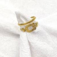 man rings lock buckle shape gold open adjustable stainless steel jewelry women gothic rings gifts anillo hombre acero inoxidable