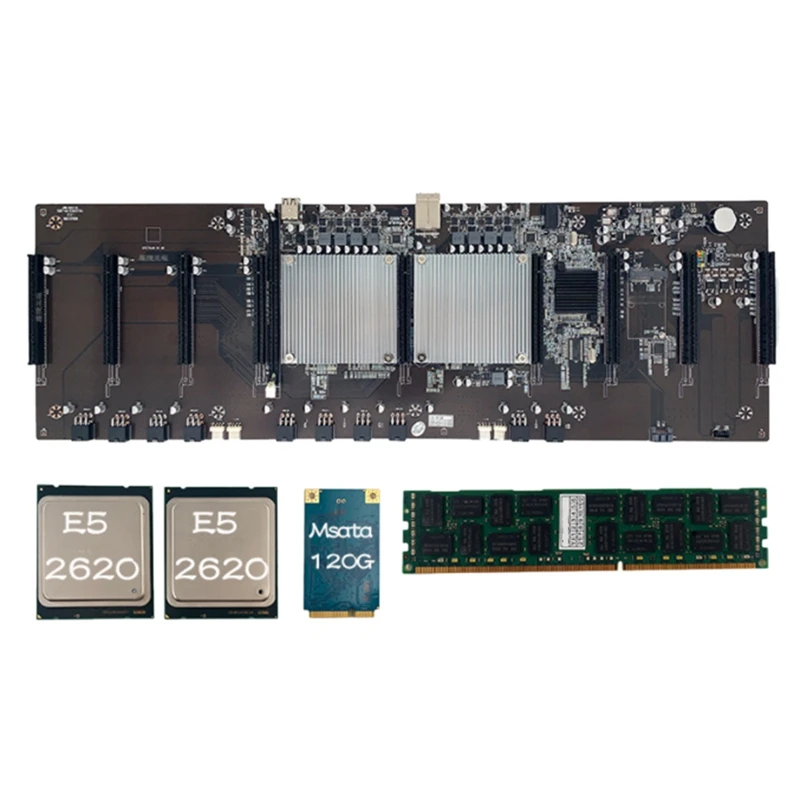 Материнская плата X79 BTC для майнинга 9 графический слот шаг 60 мм поддержка RTX 3060