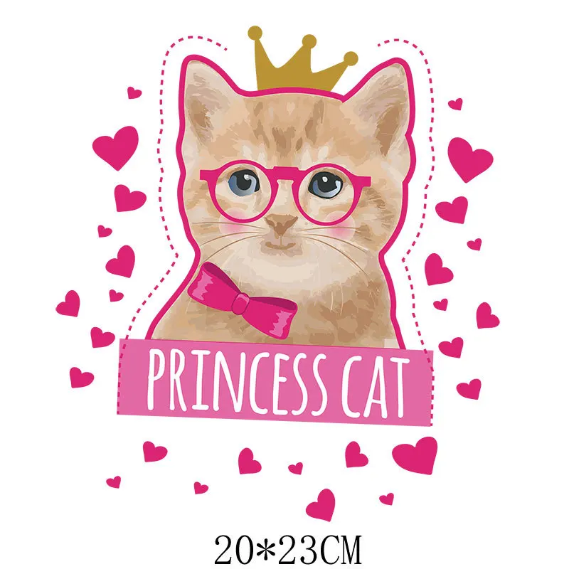

Crown Cat For Clothes DIY Washable T-Shirts Iron On Transfer Print Transfer Thermal Stickers Patches