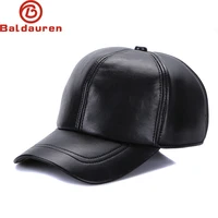 New 2022 Fashion Adult Leather Hat Men's Warm Leather Baseball Cap Male Men Outdoor Windproof Hat Street Hip Hop Hat Leather Hat