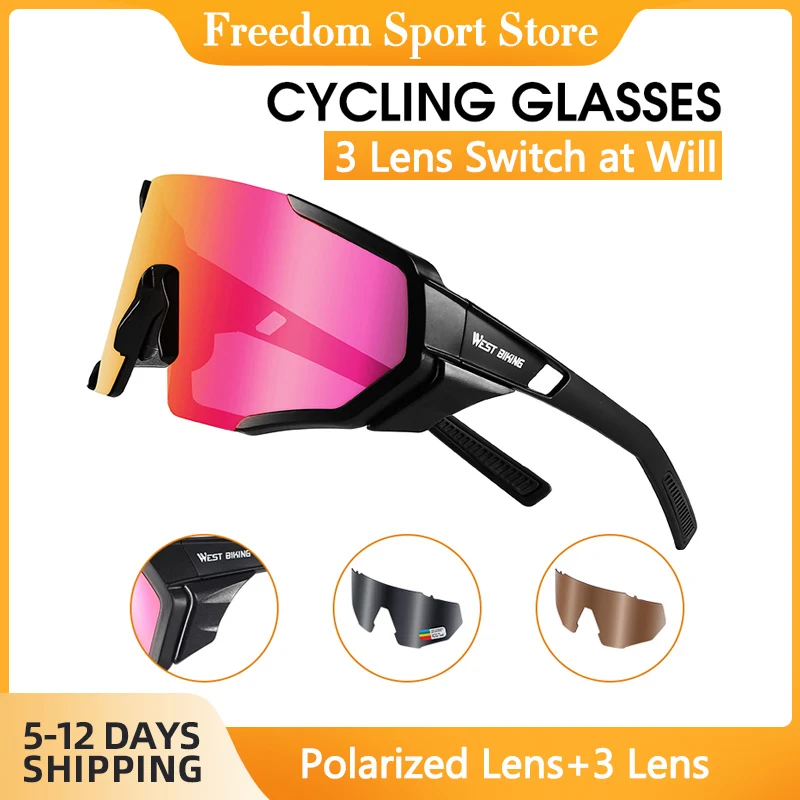 

WEST BIKING 2022 Lens Polarized Man cycling Sunglasses 100 Percent Photochromic Sport Glasses MTB Motocross Bicycle Goggles
