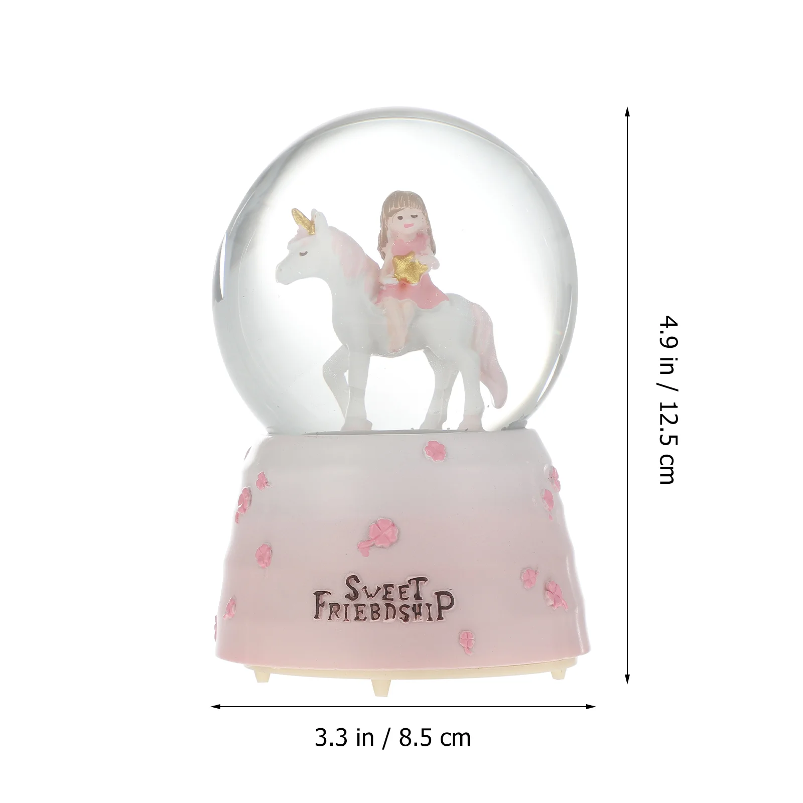 Фото Снежный шар Единорог Музыкальная шкатулка Подарок Хрустальный