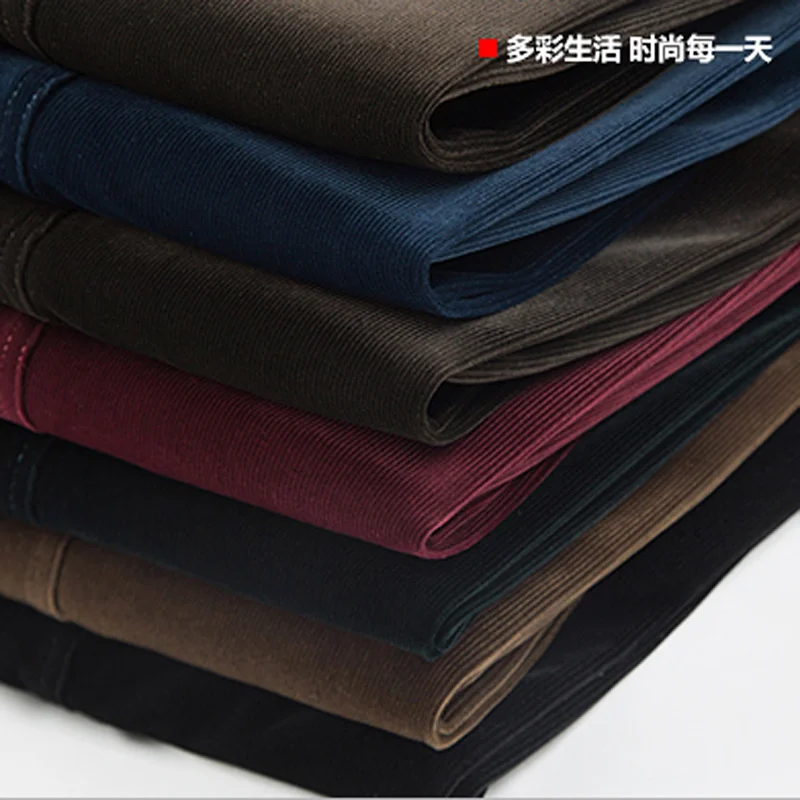 

2022 new arrival Autumn winter men corduroy trousers elastic high waist loose male casual plus size 31 32 33 34 35 36 38 40 42