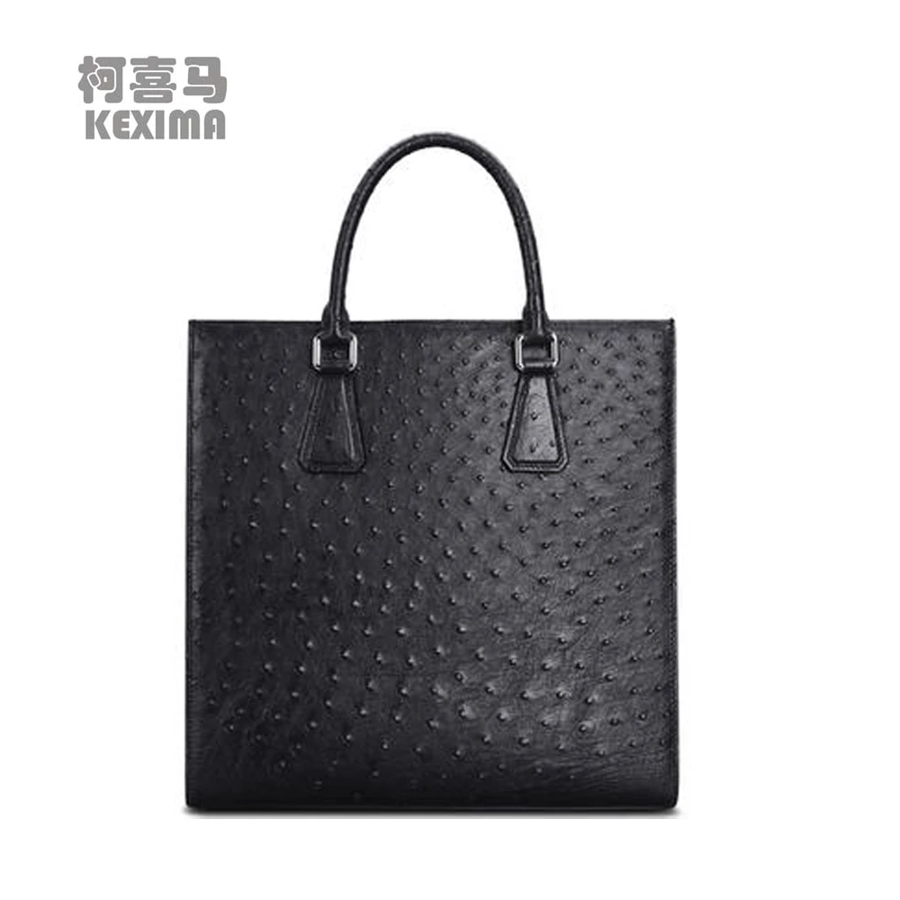 

KEXIMA cestbeau South Africa import Ostrich leather Men handbags Vertical section business Ostrich leather handbag whole