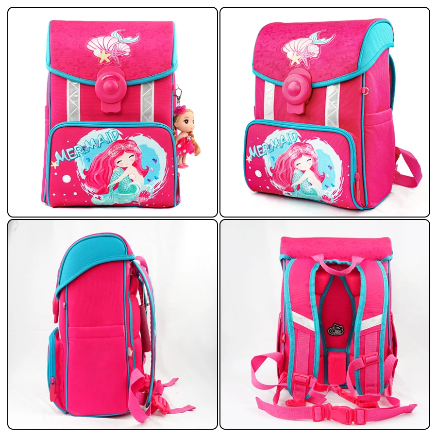 2022 Mermaid Pattern School Bag 3D Cartoon Orthopedic Knapsack Satchel Backpacks for Girls Children Schoolbag Grade 1-6 Student