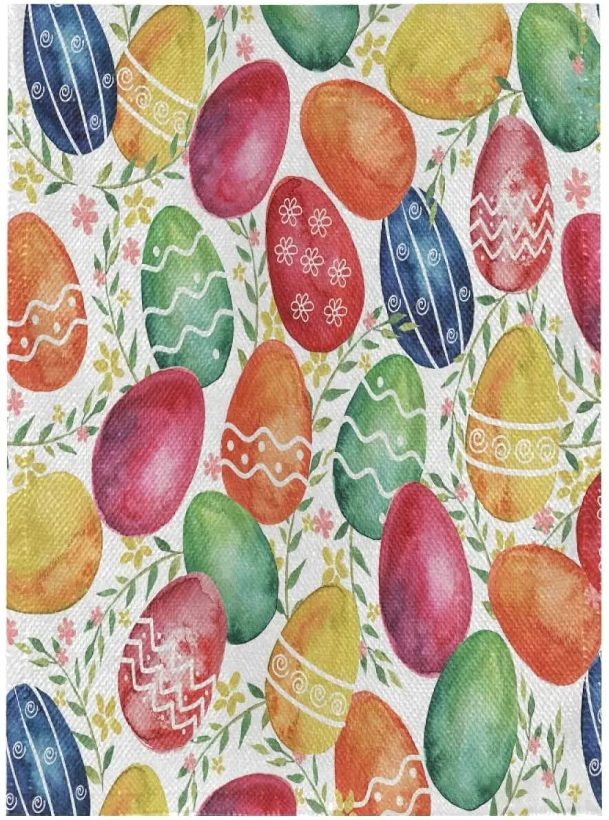 

Easter Eggs and Spring Plants Burlap Garden Flag Double Sided,House Yard Flags,Holiday Seasonal Outdoor Decorative Flag Banner f