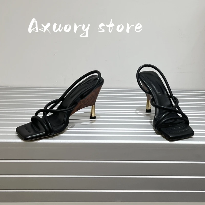 2023 New Sandals Women Round Toe Peep Toe Fairy Sandals Women Summer Women  Shopping Versatile Women's High Heels