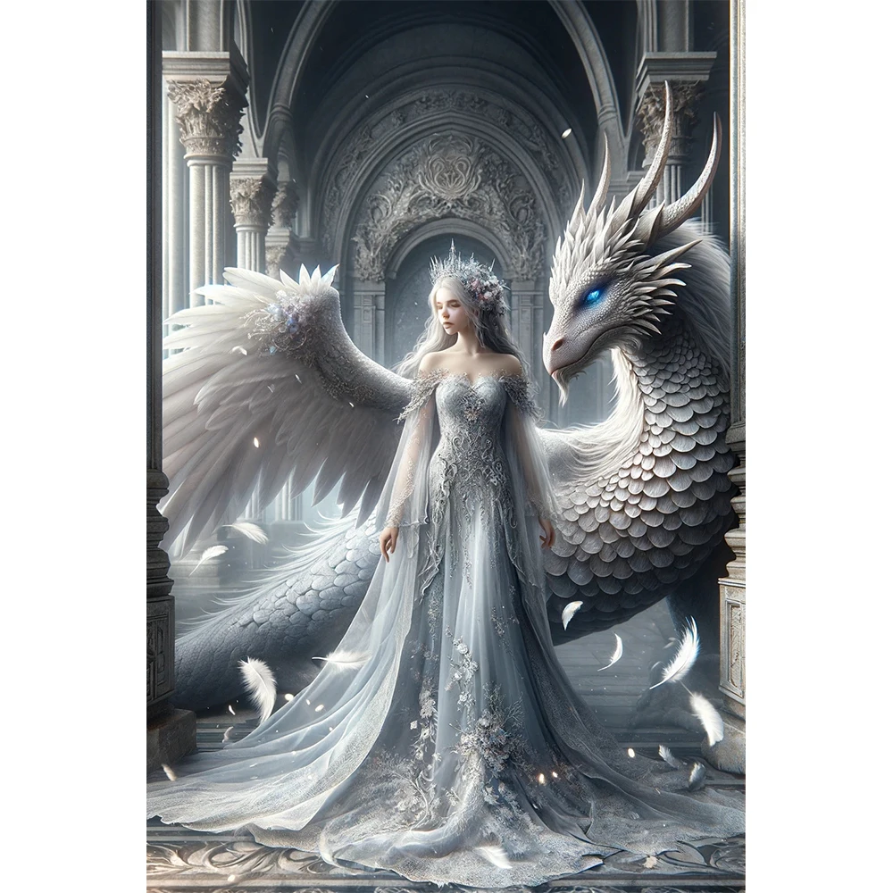 Красивая принцесса Дракон Сделай Сам 5D полная алмазная живопись наборы для