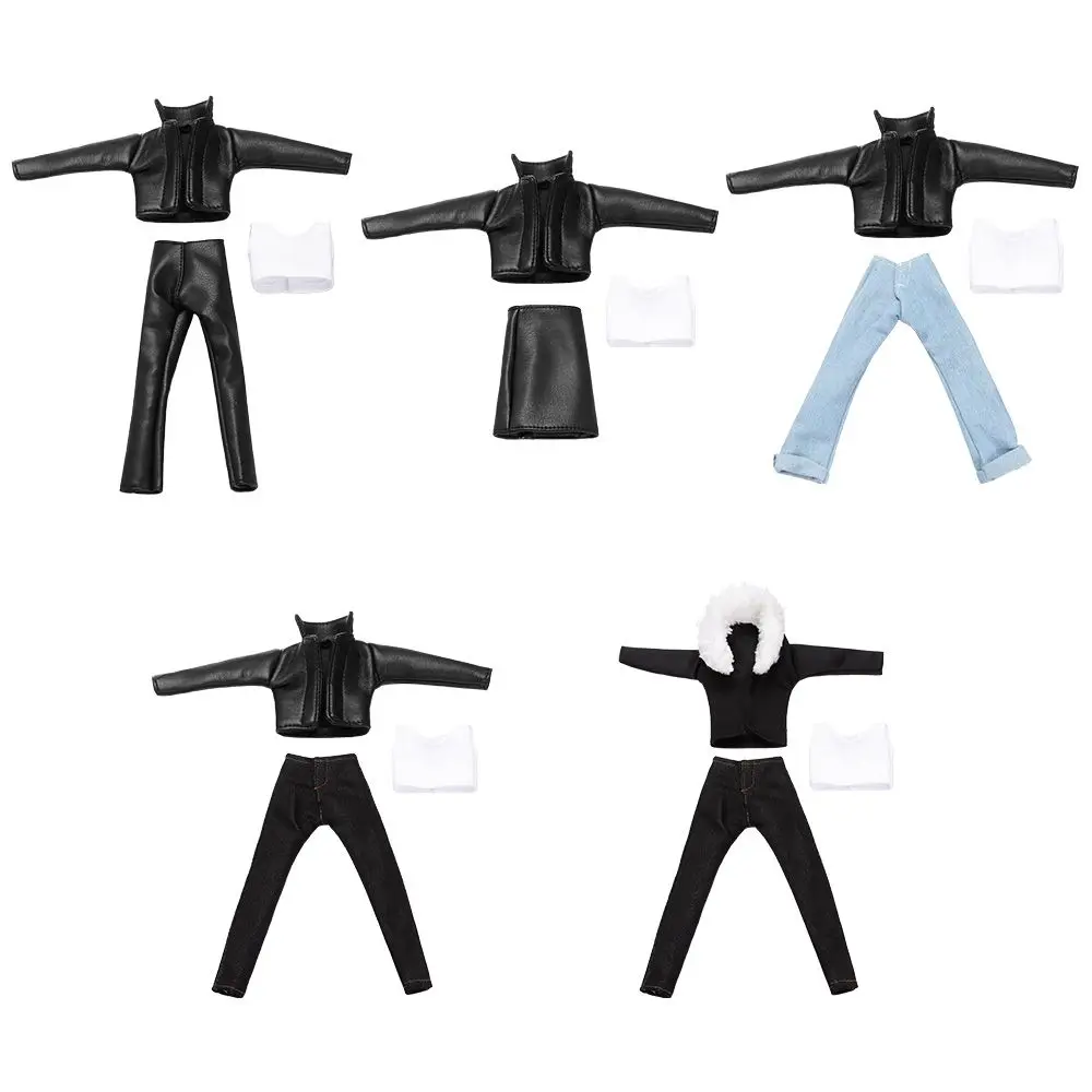 

Джинсовая куртка для куклы 30 см, 1 комплект, 11,5 дюйма, кожаная куртка, брюки для куклы, повседневная одежда, костюм для шарнирных кукол 1/6, паль...