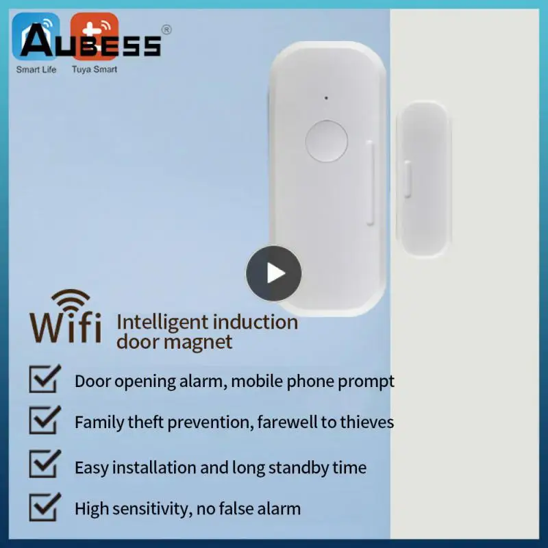 

1~8PCS Wifi Window Sensor Tuya Smart Wifi One-key Connect Wifi Door Sensor Smart Door Open/closed Detectors Security Protection