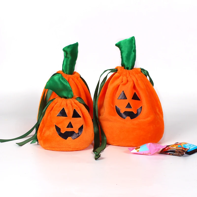 

500pcs Velvet Pumpkin Pouches Hallowen Gift Bags Drawstring Pumpkin Decoration Bags Hallowen Candy Pouches Can Customized Logo