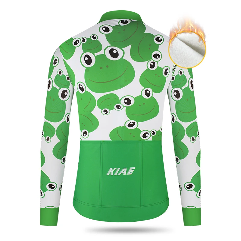 Kiae осенне-зимняя флисовая велосипедная куртка с лягушкой для мужчин и женщин