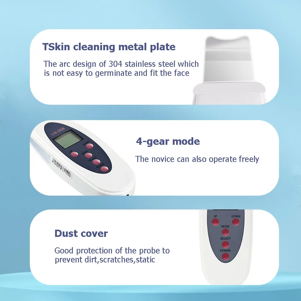 Ультразвуковой скрабер для кожи глубокий рефрижератор массажер лица