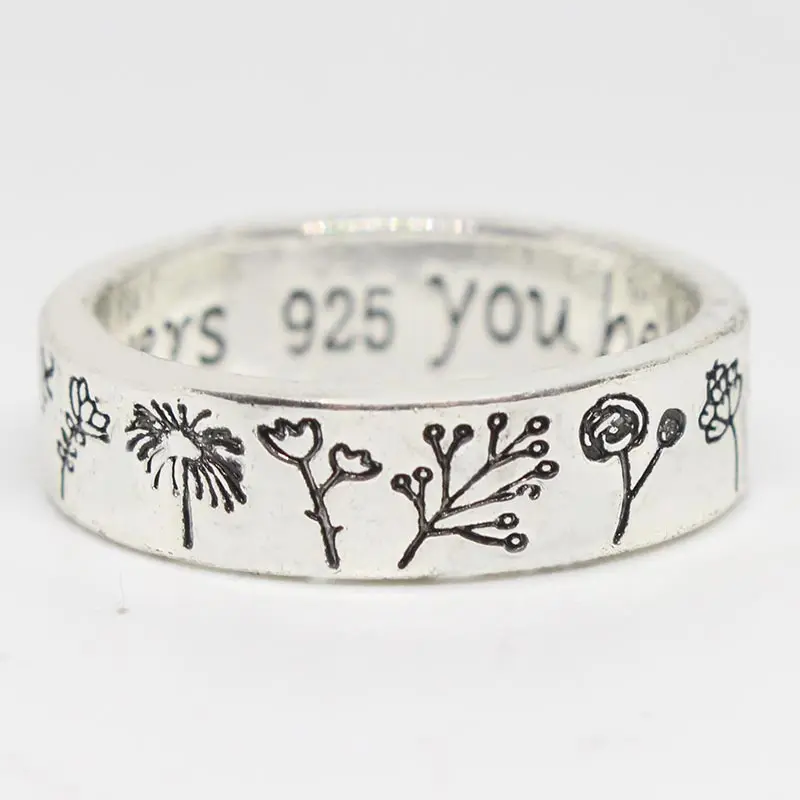 

Vintage Dandelion Rings for Women you belong among the wildflowers Women's Promise Ring Female Wedding Jewelry Gifts Wholesale