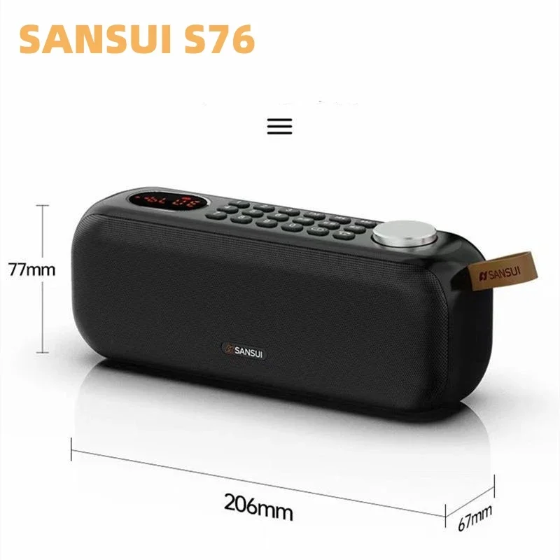 SANSUI F76 Портативный Bluetooth-динамик Открытый бас Беспроводной динамик FM-радио Ручка