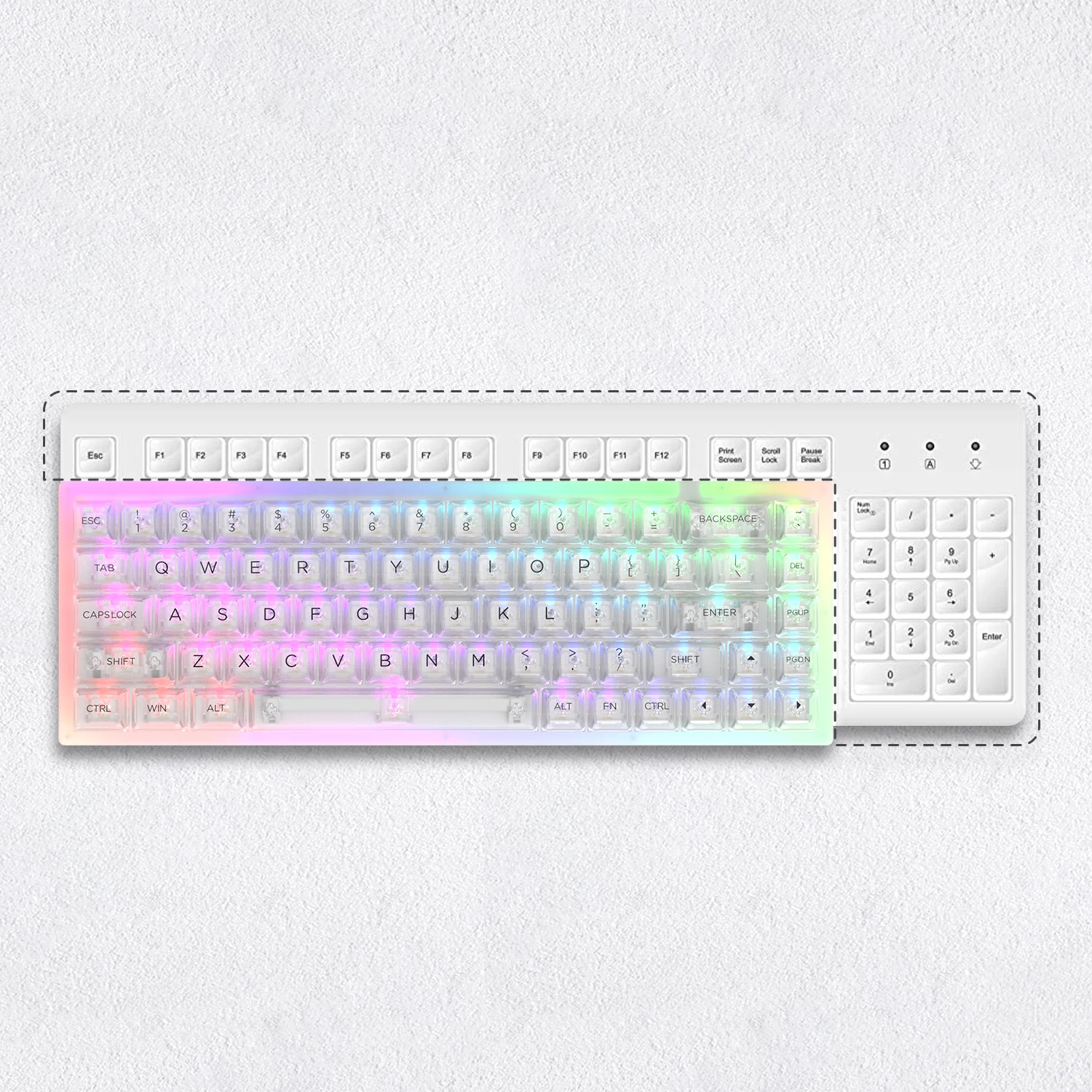Клавиатура Womier K68 Pro Механическая Проводная с прозрачной RGB Подсветкой - купить по